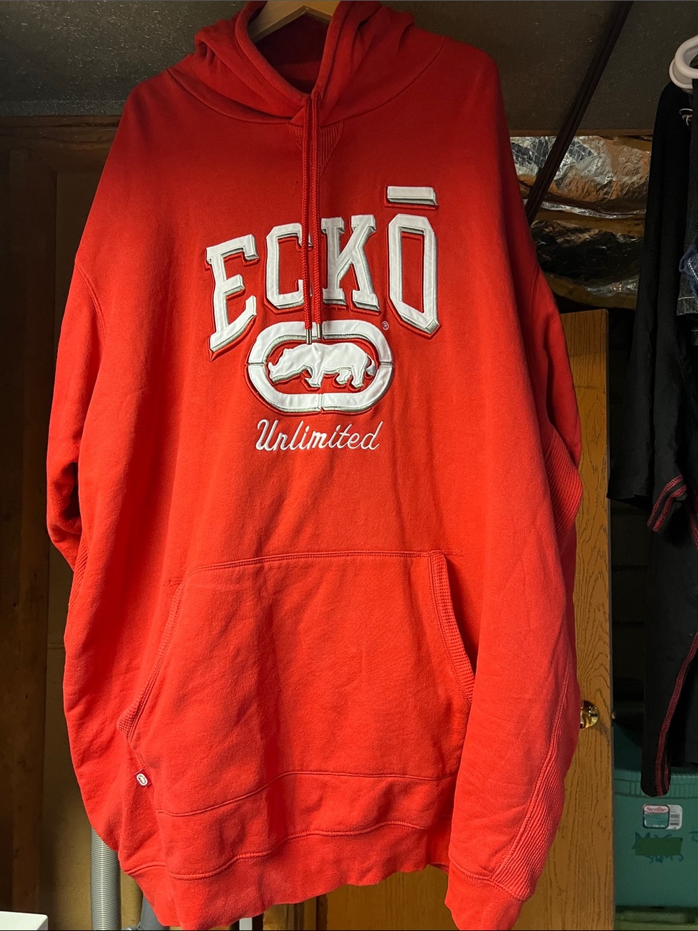 Ecko Unlimited Red Pullover Hoodie with White Logo Sz 5XB